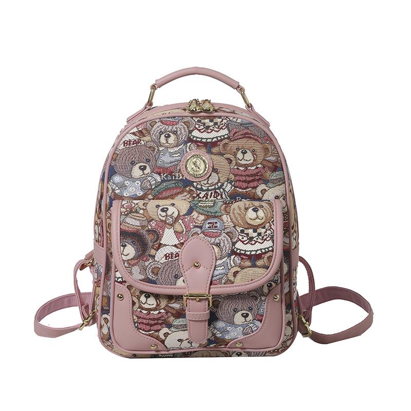 

Hello Kitty Women s Cute Bear Backpack - 2025 Street Fashion Cartoon Style