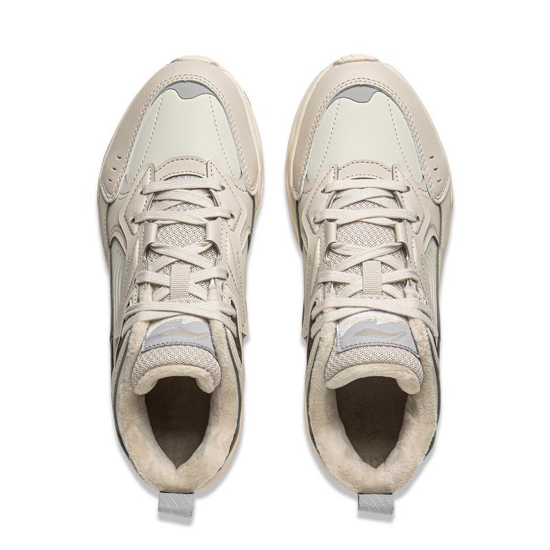 New LiNing Breathable And Slip Resistant Low Top Casual Shoes Women's Gray White AGCU536-1
