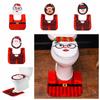 2Pcs/set DIY Christmas Toilet Cover Santa Pattern Santa Floor Carpet Bathroom Seat Set  New Year