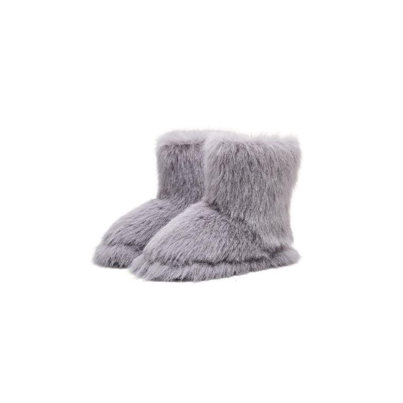 Long-haired boot cover autumn and winter plush warm cotton shoes women's hot-selling fashion cotton slippers new