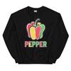 Pepper Lover Food Image Cartoon Funny Crewneck Sweatshirt