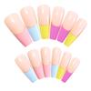 European And American Style Long Coffin Nail Trapezoidal Fake Nail Piece Five-Color Rainbow Bright Oil Ballet Nail Box Wearing Armor