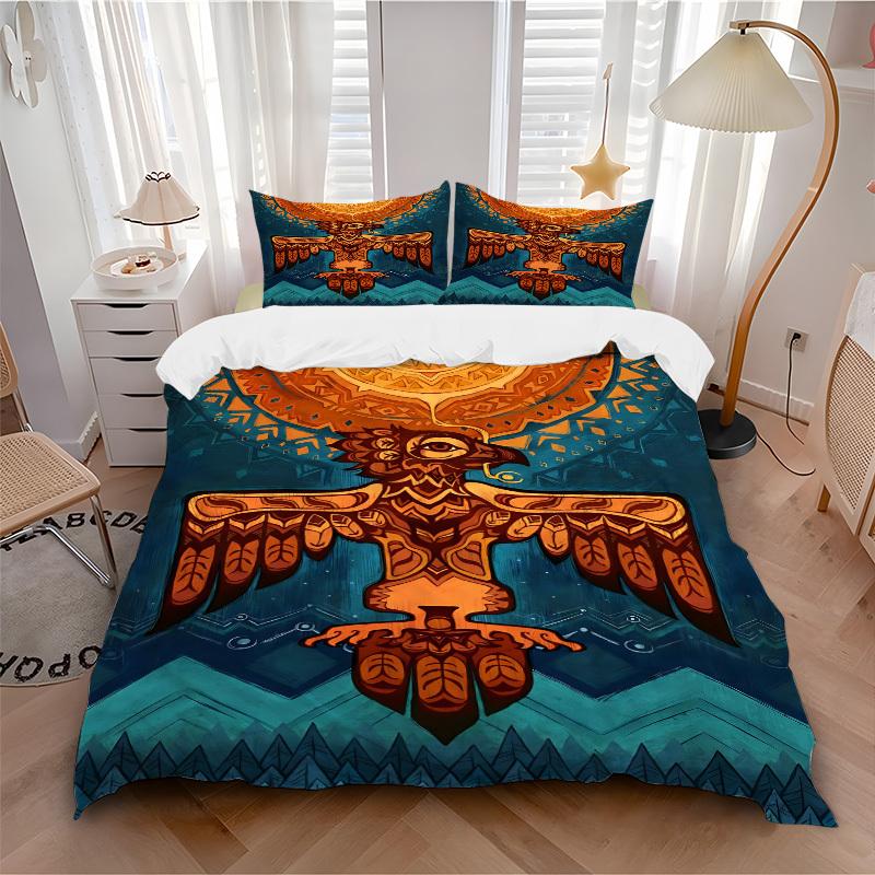 

3pcs Eagle Spirit Soft Comfortable Bedding set, For Bedroom, Guest Room And Dorm, All - Season Use, High-Definition Printing114 135x200cm