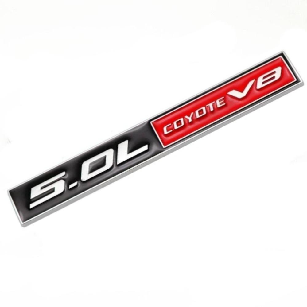 3D kovový 5.0L COYOTE V8 zadní kufr Boční blatník Odznak Samolepka odznaku Autodoplňky pro M ustang 5.0 GT F150 FX4 Kuga MONDEO