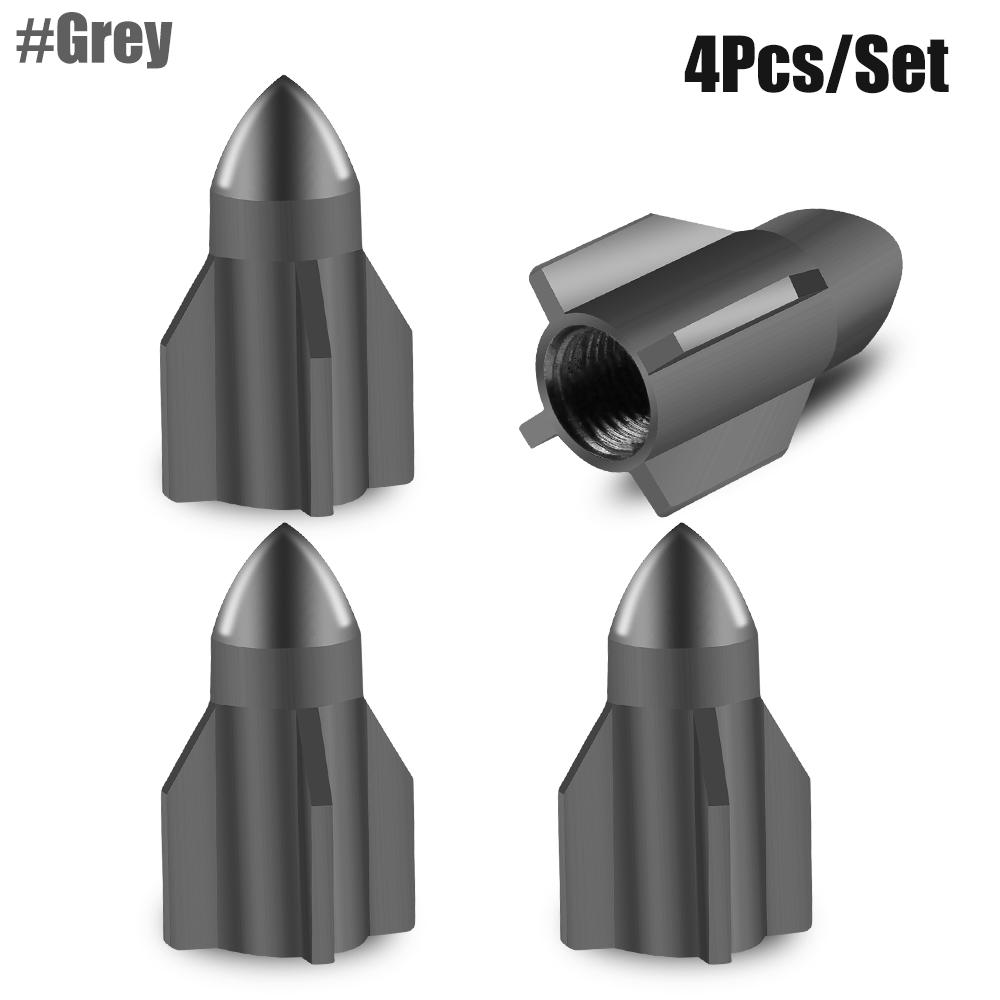4Pcs/Set Aluminum Rocket Tire Valve Caps for Car Motorcycle Bike Alloy Tyre Valve Covers for US Valve Stems Car-styling Parts Stem Caps1