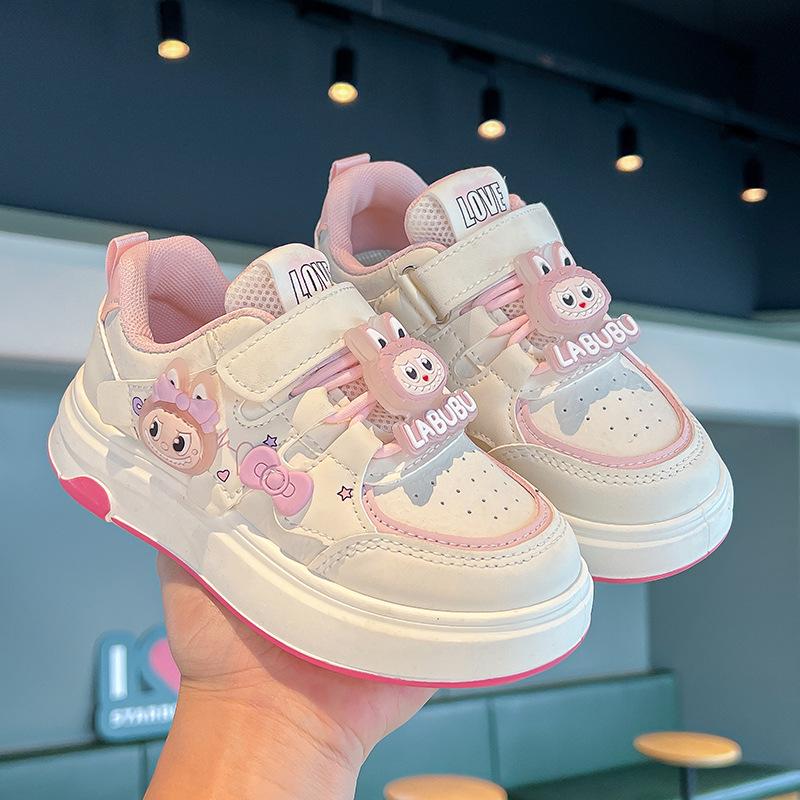 Girls' 2026 Cartoon Velcro Casual Sports Shoes - Non-slip, Spring/Autumn, Student Single Shoes