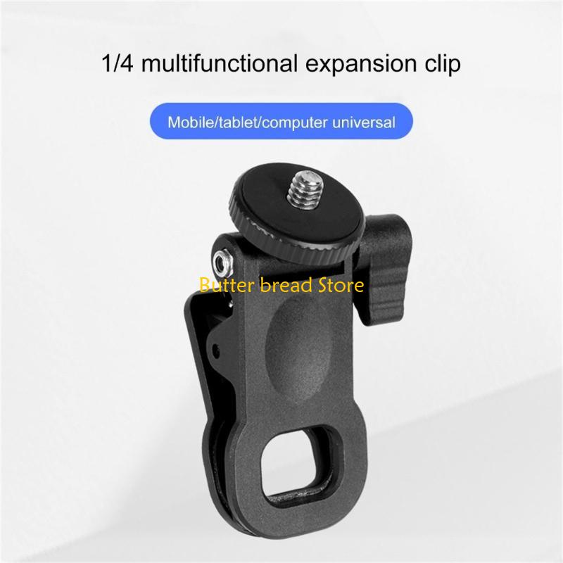 W89C Mini Camera Flash Holder Fill Light Clip with 1/4 Screw Mount for Multifunction Use