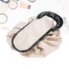 Drawstring Cosmetic Bag Water Proof PU Open Flat Makeup Organizer Toiletry Bag for Travel