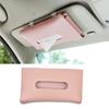 Car Visor Tissue Sun Visor Napkin Rear Seat Tissue Premium Leather Car Tissue Box Holder, Holder, Case, (Pink)