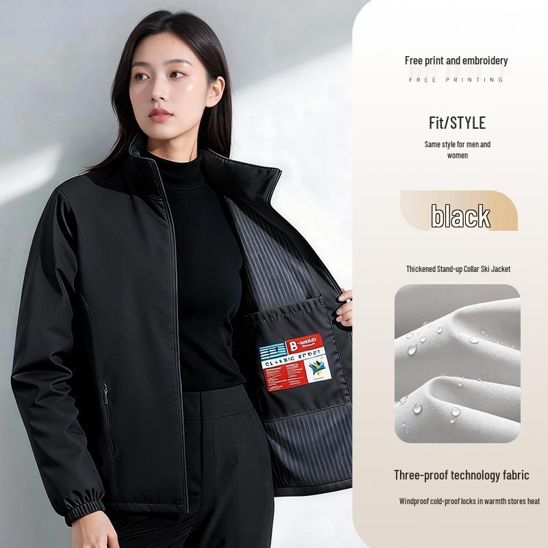 Custom Down Cotton Shell Workwear Jacket with Logo - Ideal for Autumn/Winter 4S Shop Auto Repair Business, Three-in-One Design