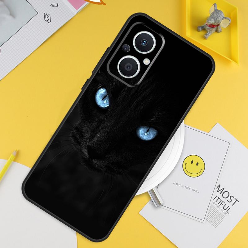 Cat Staring Eye For OPPO Reno 12F 14F 13F 11F 10 11 12 13 14 Pro 7 8 Lite 8T OPPO Find X6 X5 X8 X9 Pro Case
