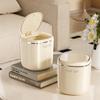 Samll Trash Cans with Lids Press Style Desktop Dustbin Suitable for Bathrooms Offices Bedrooms Desks Plastic Dustbin
