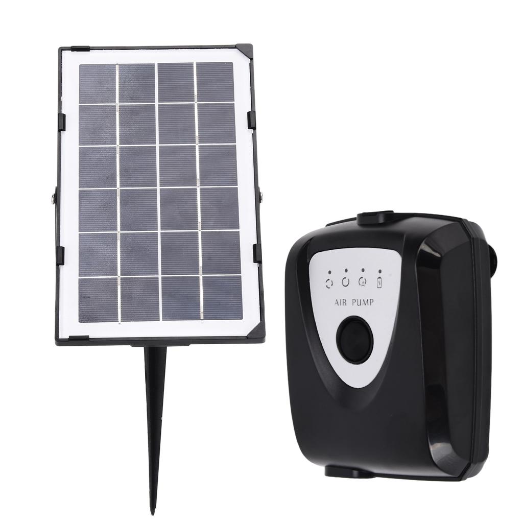 Solar Sauerstoffpumpe Niederdruck Erdspieß Steckdosenbelüfter mit Sauerstoffschlauch und Luftausströmerstein