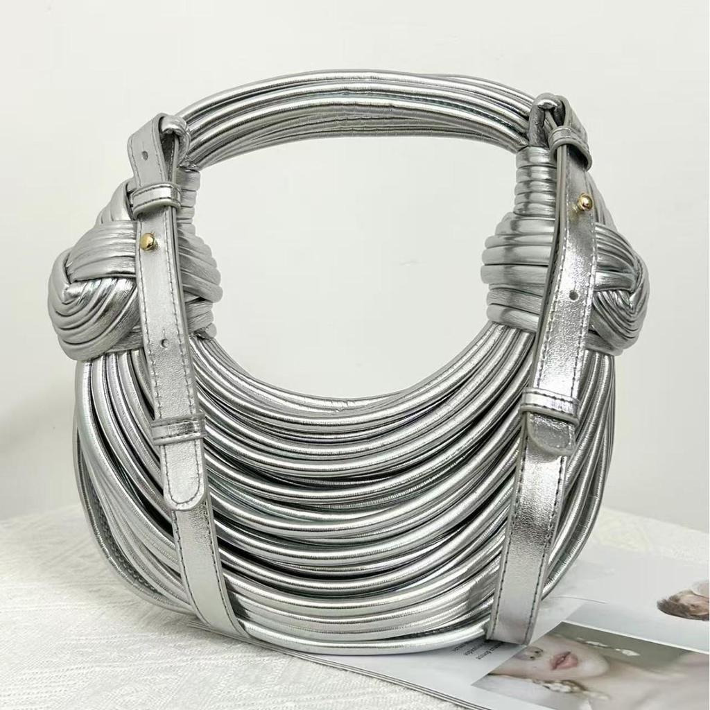 Goldener Kordelzug-Nudelbeutel: Damen Europäische & Amerikanische Mode Umhängetasche mit Hochwertiger Textur