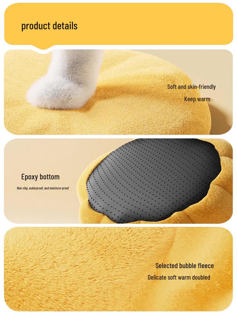 Pumpkin Nest Pet Bed: Cozy Winter Blanket for Cats, Dogs, Rabbits & Guinea Pigs