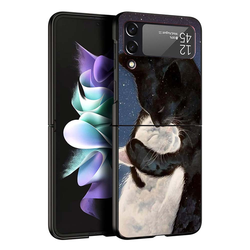 Cute Cartoon Lucky Cats Phone Case For Samsung Galaxy Z Flip7 Flip6 5G Flip5 Flip4 Flip3 ZFlip 7 6 3 4 5 Shockproof Back Cover G