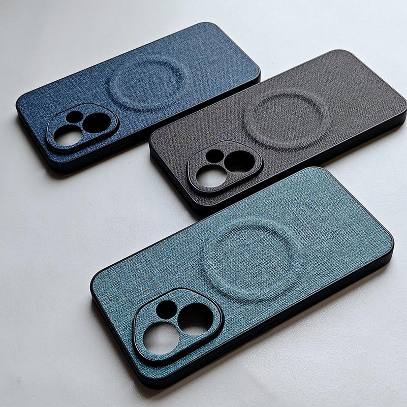 Cloth Plain Leather Built-in Magnetic Ring of the Mobile Phone Case For Honor 400 Pro Honor400 Slim Protect Cover