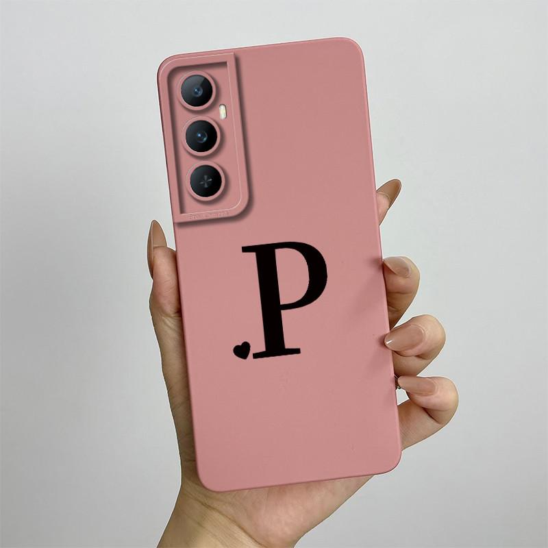 For Realme C65 4G Phone Case Cute Letters Ultra Thin Liquid Silicone Camera Protection Back Cover For Realme C 65 Funda Carcasa