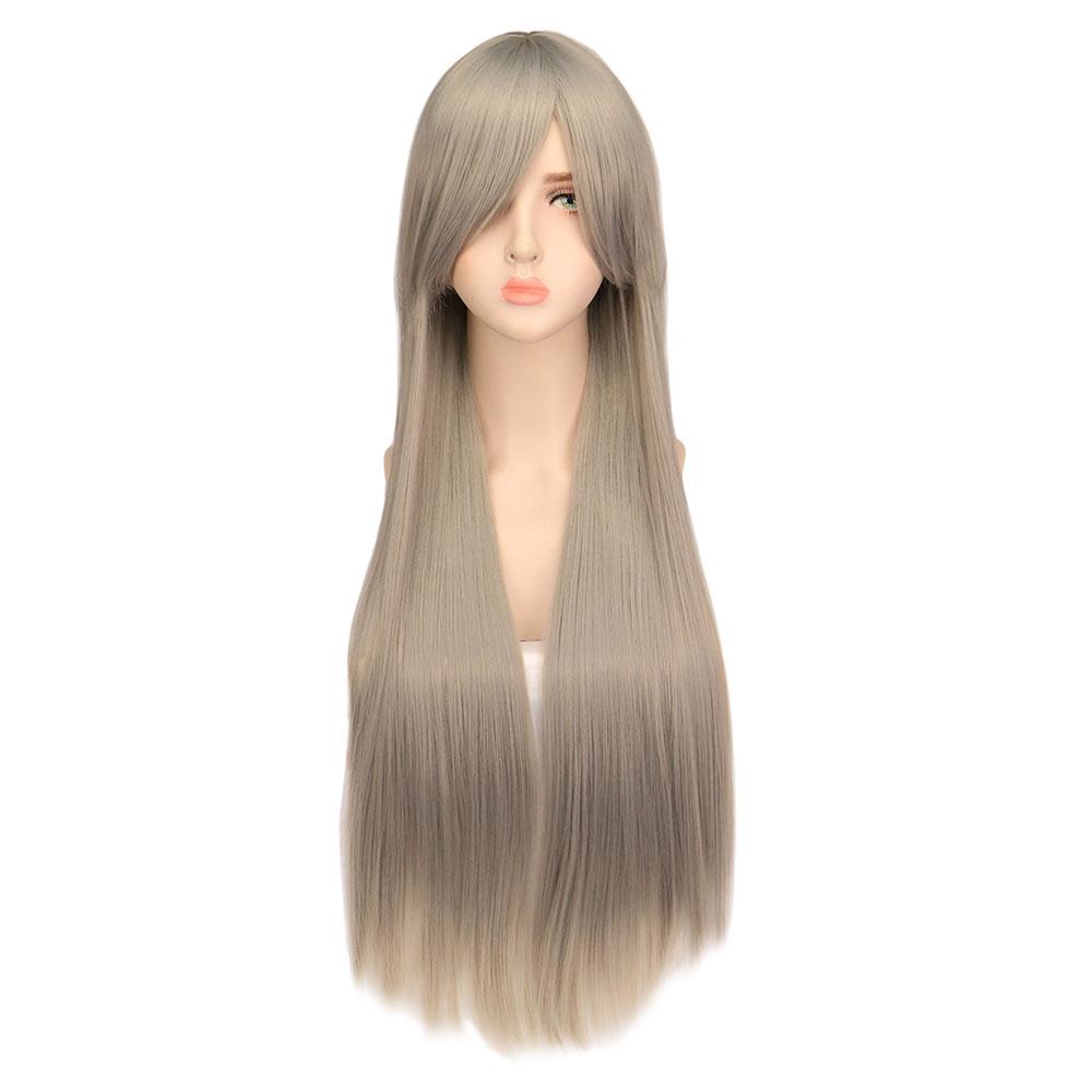 Long Straight Cosplay Wig Women Costume Party Black Red Ombre Heat Resistant Synthetic Hair Wigs