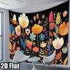 Colorful Tulips And Daisies Flowers Digital Printing Polyester Wall Tapestry Suitable For Use In Living Rooms Offices Bars Party