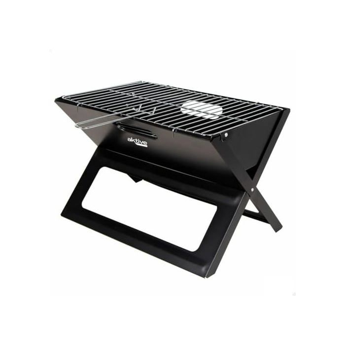 Barbecue portable - Aktive - 45x30x29 cm - Noir - Acier allié - Installation intégrée - Finition peinte