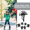 7-teiliges Fahrrad Sport Schutzausrüstungsset Verstellbares Kinder Skateboard Roller Helmset 48-55cm für Skateboard/Fahrrad/Skating/Radfahren