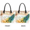  Watercolor Peacock Print Large Tote Bag Fashion Casual Large Capacity Daily Top Handle Shoulder Handbag
