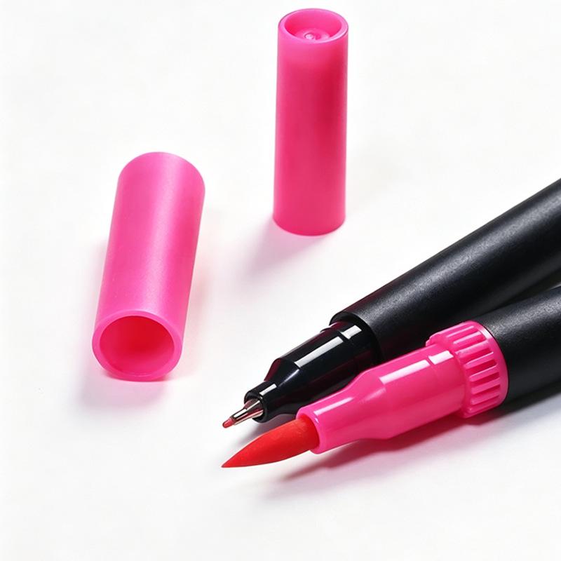 12-Color Double-Ended Marker Set: Washable, Soft-Tip Watercolor Pens for Kids' Art and Graffiti Drawing.