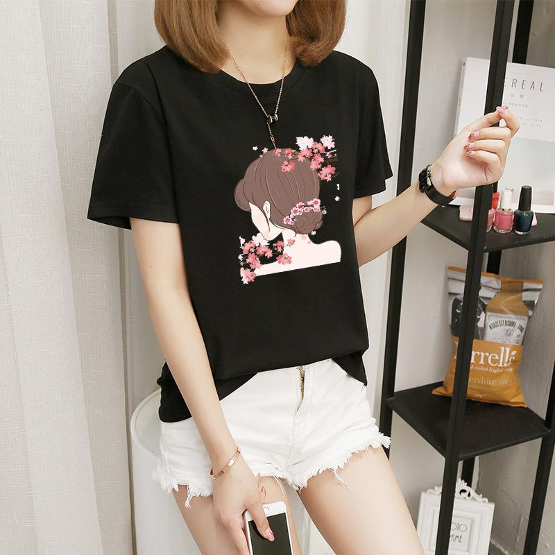 Women's short-sleeved t-shirt women's summer new Korean version cartoon student crew-neck bottoming shirt