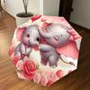 1PC Elephant Flowers Umbrella-8-Rib Reinforced, Automatic Open, Lightweight & Durable, Fashion Accessory for Outdoor, H0356
