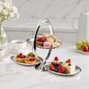 Folding Stainless Steel Serving Platter Polished Dessert Stand with