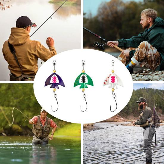 5Pcs 5CM/4G Spinner Blade Lure with Hook Hard Metal Spinnerbait 360 Degrees Rotating Sequin Lure Saltwater Freshwater Walleye Bass Fishing Accessories