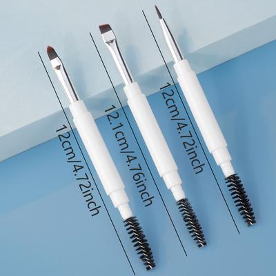 1/2/3pcsPortable Double Head Eyebrow Brush Spiral Brush Eye Liner Brush With Cover Makeup Brush Eyebrow Extension Makeup Tool