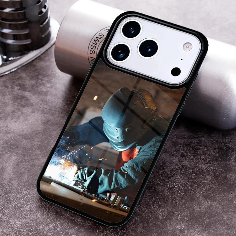 Welder Welding Hot Metal Worker Phone Case For iPhone 17,16e,15,14,13,12,11,Mini,Pro,MAX soft Silicone Cover