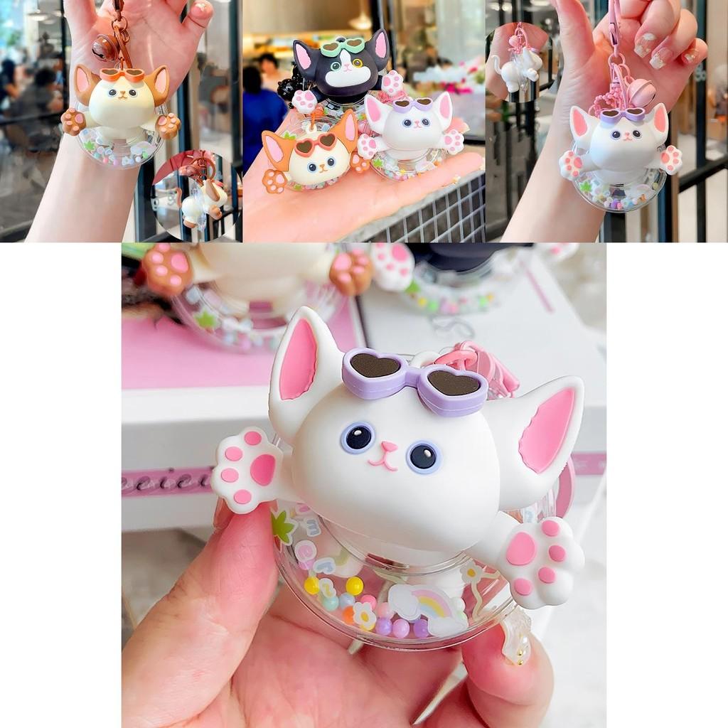 Cute Black White And Brown Devon Rex Cat Cartoon Keychain For Fun Accessories