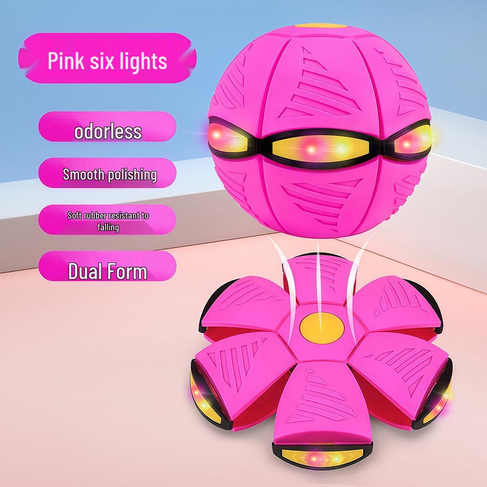 Glowing Flying Saucer Step-On Deformation Bouncy Ball - Interactive Parent-Child Toy