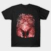 Asian Size Men Black Print T-shirt Famous Hunters No-Cut Heat Transfer Print Cotton Tshirt