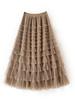 Korean Style Long Mesh Skirt Dress for Birthday, Holiday, Party, Dance - Mid-Length Socialite Swing Cake Skirt