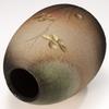 Marui Seito Shigaraki Ware Hechimon Flower Vase, Large, Black and White, Stone Hazel Gold Flowers, Ceramic, MR-1-2541