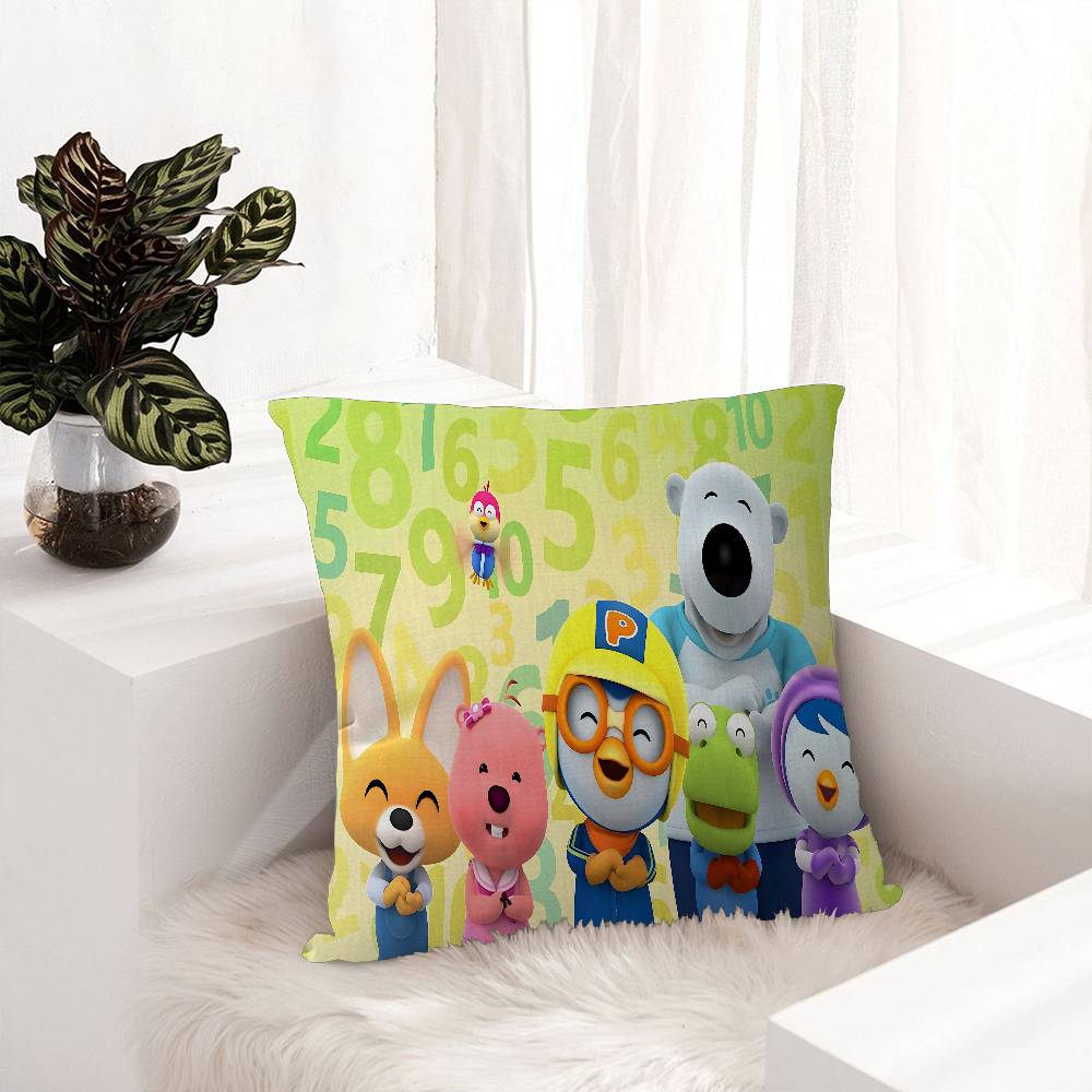 Cartoon P-Pororo Cute Pillow Gifts Home Office Furnishings Bedroom Sofa Car Cushion Cover Case 45x45cm