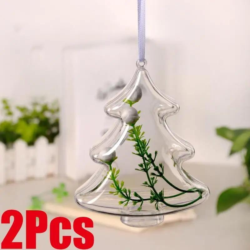 

2Pcs Gift Candy Box Jar Can Present Drop Ornaments Christmas Decor Bauble Creative. White
