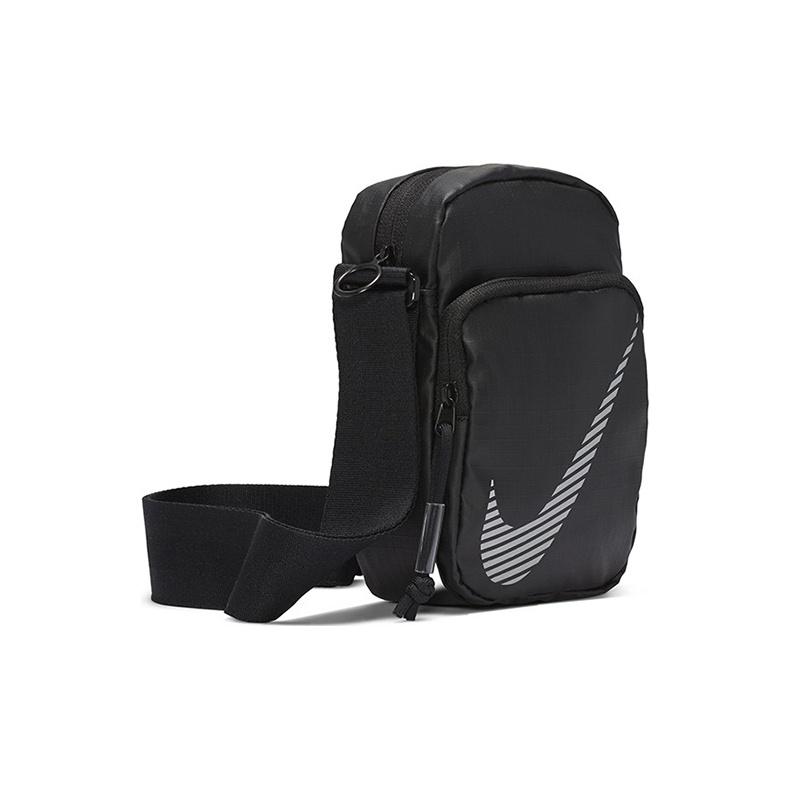 Nike Heritage Solid Color Logo Zipper Shoulder Crossbody Bag Unisex bags Black DB4696-010