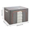Stackable Storage Bag with Metal Frame Dustproof Storage Box 24L Capacity Quilt Blanket Closet Clothing Organizer for Home Room