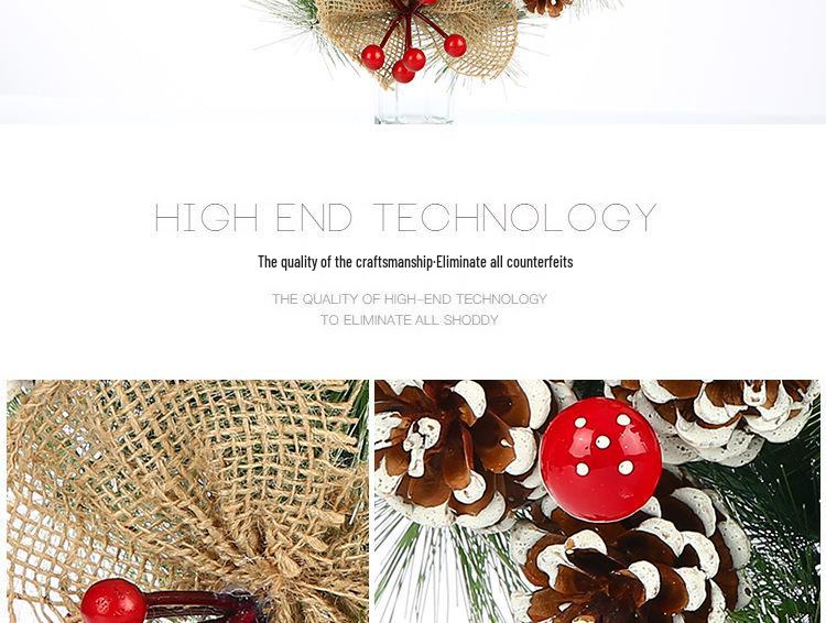 High-Grade Pinecone & Pine Needle Christmas Wreath for Doors & Tabletop Decorations