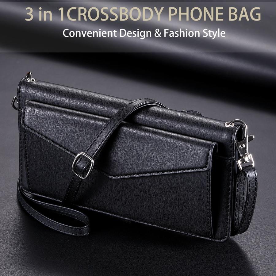 Dual Layer Card Slots Photo Frame Wallet Case for OPPO VIVO Huawei Honor Moto OnePlus LG Nokia Sony Flip Cover with 2 Lanyards