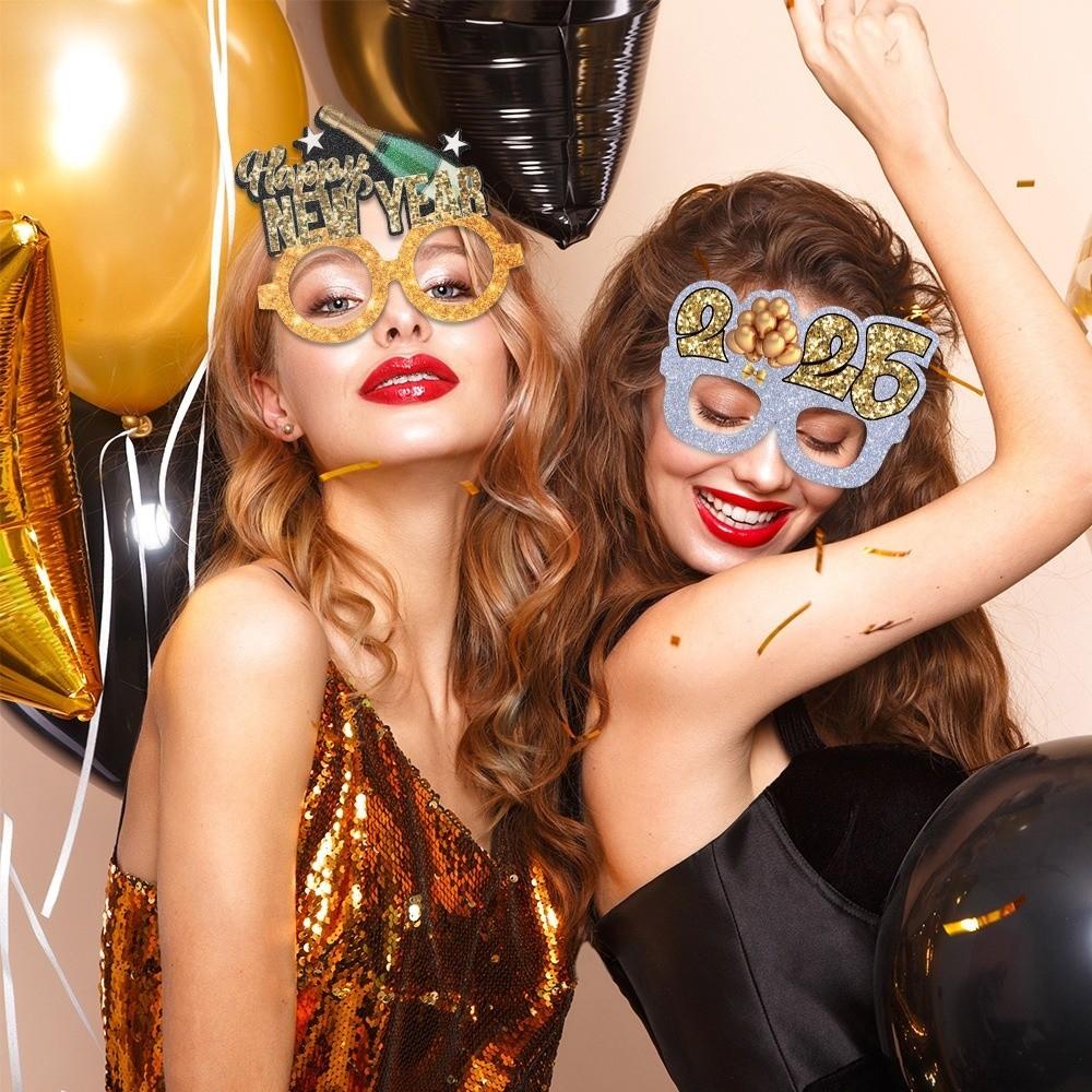 Letters and Numbers 2026 New Year Glasses New Year Decorative Glasses  Xmas Party Decoration