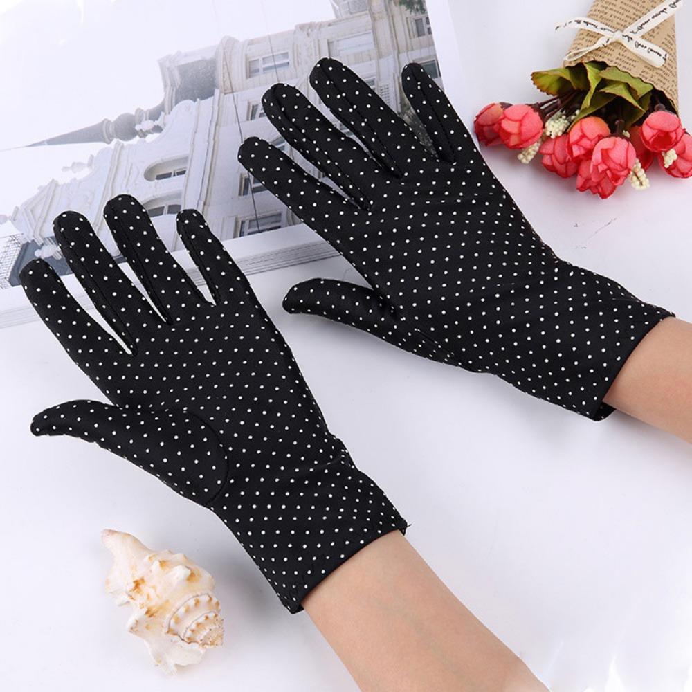 Summer Sunscreen Gloves Women Spring and Autumn Thin Electric Car Riding Etiquette Elastic Jewelry Lace UV Protection