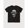 Europäische Größe Kinder Crew-Neck Kurzarm-T-Shirt mit künstlerischem Totenkopf-Print