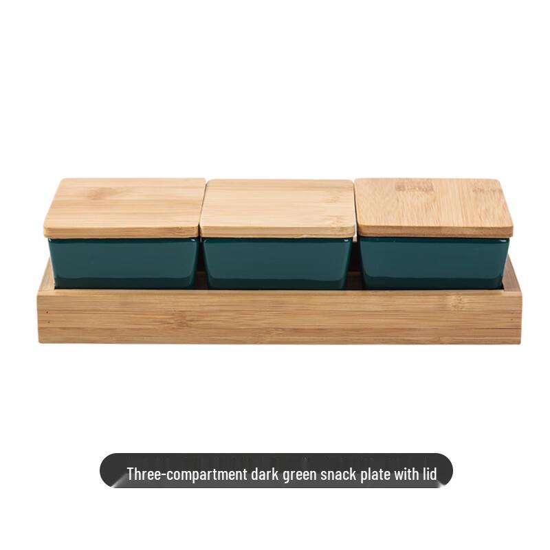 Nordic Divided Snack and Sauce Platter with Lid