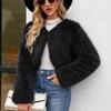 Autumn and winter women's clothing artificial fur jacket European and American street style short cardigan plush top spot